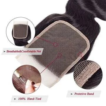 Amella Hair Virgin Body Wave 3 Bundles & Closure Set