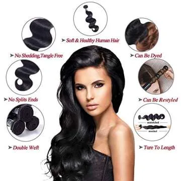 Amella Hair Virgin Body Wave 3 Bundles & Closure Set