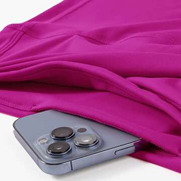 MOSHENGQI Women High Waisted Leggings with Pockets Tummy Control Workout Yoga Pants(M,#4 Dragon Fruit-82)