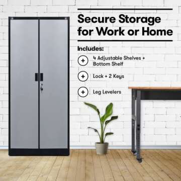Fedmax Metal Garage Storage Cabinet | Durable Utility Locker