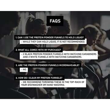 Protein Powder Funnel 4 Pack - to go for Travel, Supplement Funnel for Pre Workout and BCAA's. Water Bottle Funnel for Gym Powders. Protein Powder Holder. Portable Protein Funnel.