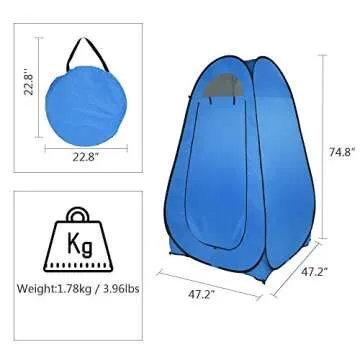 Volowoo Pop Up Shower Changing Room Privacy Tent, Instant Portable Outdoor Shower Tent, Camp Toilet,...