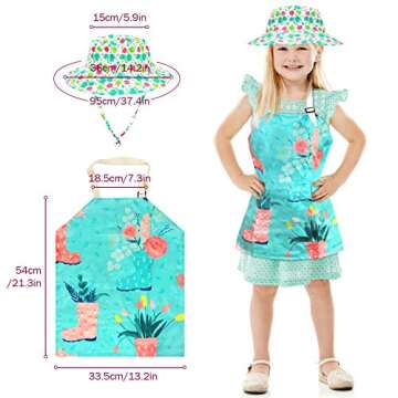 Gardening Tools Toy Set for Girls Boys with Beatiful Storage Bag, Watering Can, Gardening Gloves, Shovels, rake, Apron, Sun Hat kit for Children Kids Outdoor Play and Dress up Clothes Role Play