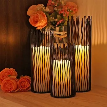 Elegant Metal Iron Candle Holders Set for Home Decor