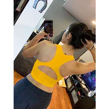 AEPEBO Sexy Crop Tops for Women Deep V Neck Back Cutout Sleeveless Plunge Racerback Tank Cropped Top Yellow XS