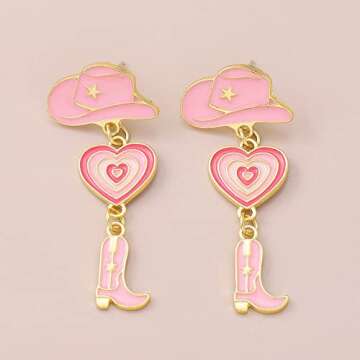 COLORFUL BLING Bohemia Cattle Head Dangle Earrings Colored Enamel Animal Bull Cow Herd Head Flowers ...