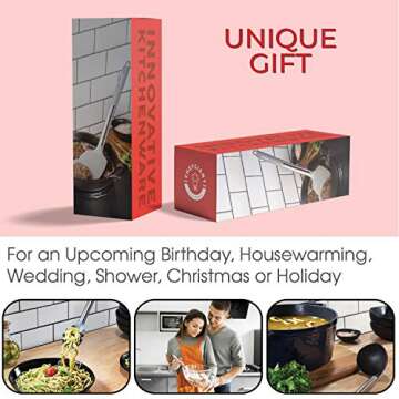 Chef Giant Silicone Kitchen Utensil Set | 15-Piece Stainless Steel Cooking Tool Kit with Holder, Spa...