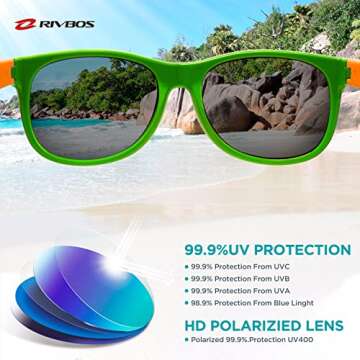 RIVBOS Kids UV Protection Sunglasses with Strap