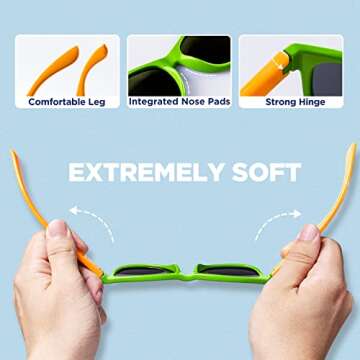 RIVBOS Kids UV Protection Sunglasses with Strap