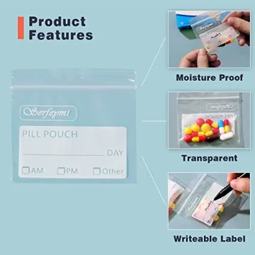 Serfeymi Pill Pouch Bags 120 Count for Travel & Organization