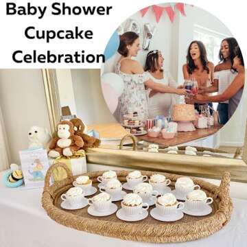 Evelots Baking Cupcake Molds - Silicone Teacup Set - 12 Pc Set - Oven-Safe - Nonstick - Muffin Cups for Bridal/Baby Shower, Birthday/Tea Party - 6 Cups & 6 Saucers - BPA Free