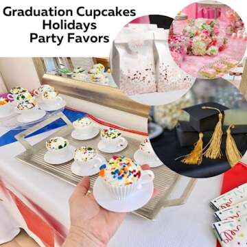 Evelots Baking Cupcake Molds - Silicone Teacup Set - 12 Pc Set - Oven-Safe - Nonstick - Muffin Cups for Bridal/Baby Shower, Birthday/Tea Party - 6 Cups & 6 Saucers - BPA Free