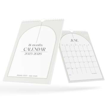 Karto Wall Calendar 2025 - Vertical 11x17 inch Runs Until June 2026 - Boost Your Productivity and Easy Planning with the Aesthetic Monthly Calendar - Boho Beige