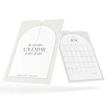 Karto Wall Calendar 2025 - Vertical 11x17 inch Runs Until June 2026 - Boost Your Productivity and Easy Planning with the Aesthetic Monthly Calendar - Boho Beige