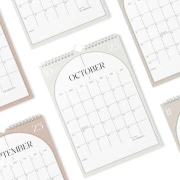 Karto Wall Calendar 2025 - Vertical 11x17 inch Runs Until June 2026 - Boost Your Productivity and Easy Planning with the Aesthetic Monthly Calendar - Boho Beige