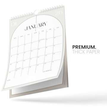 Karto Wall Calendar 2025 - Vertical 11x17 inch Runs Until June 2026 - Boost Your Productivity and Easy Planning with the Aesthetic Monthly Calendar - Boho Beige