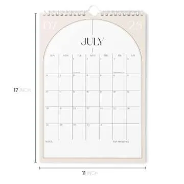 Karto Wall Calendar 2025 - Vertical 11x17 inch Runs Until June 2026 - Boost Your Productivity and Easy Planning with the Aesthetic Monthly Calendar - Boho Beige