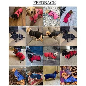 Geyecete Warm Thermal Quilted Dachshund Coat, Dog Winter Coat with Warm Fleece Lining, Outdoor Dog A...