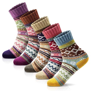 FYC Women Winter Socks - Cozy Gifts for Her - Warm Thick Wool Crew Socks