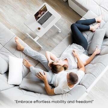 Sweetcrispy Mobile Small Stading Desk - Sit Stand Desk, Portable Rolling Laptop Desk with Lockable W...