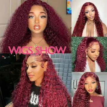 250% Density 99J Burgundy Lace Front Hair Wig for Women