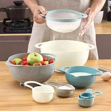 Colorful Plastic Mixing Bowl Set - Nest for Easy Storage