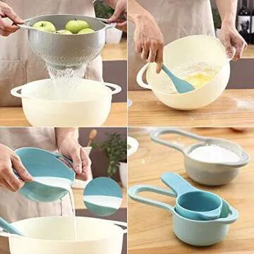 Colorful Plastic Mixing Bowl Set - Nest for Easy Storage