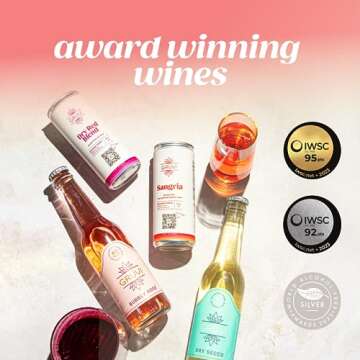 Gruvi Non-Alcoholic Bubbly Rose, 8 Bottles, 60 calories per serving, 0% ABV, Non Alcoholic Sparkling Wine, Zero Alcohol Wine