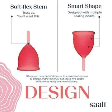 Saalt Menstrual Cup 2-Pack - Premium Design - Most Comfortable Period Cup - #1 Active Cup - Wear for 12 Hours - Soft, Flexible, Reusable Medical-Grade Silicone - Made in USA