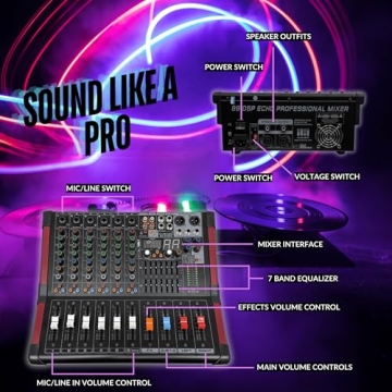 MUSYSIC Portable PA System with Wireless Microphone and Speakers