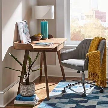 Stylish Rivet Modern Upholstered Swivel Office Chair