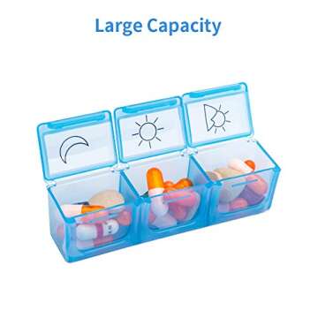 Weekly Pill Organizer 3 Times A Day – 7 Day Pill Box – Non-BPA Food Grade Plastic – Lightweigh...