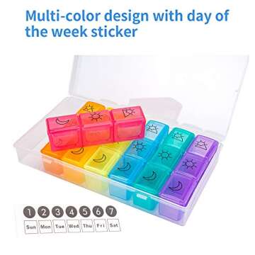 Weekly Pill Organizer for Medication & Supplements