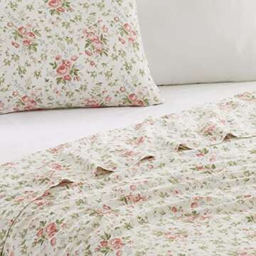 Laura Ashley Queen Cotton Percale Sheets - Stylish & Comfortable