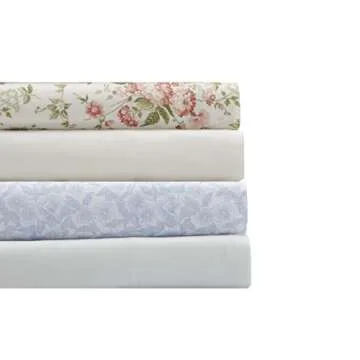 Laura Ashley Queen Cotton Percale Sheets - Stylish & Comfortable