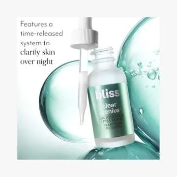 Bliss Clear Genius Clarifying Overnight Liquid Peel - 1 Fl Oz - Clear Pores & Exfoliate Skin - Non-Irritating - Clean - Vegan & Cruelty-Free
