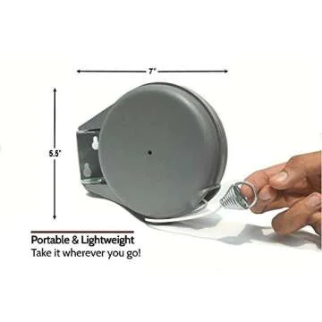 Retractable Clothesline Indoor and Outdoor Heavy Duty Wall Mounted Clothes Line for Wet and Dry Clothing 40 Feet of Drying Space Easy Installation Clothespins Included