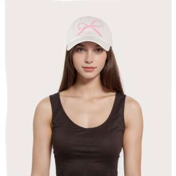Baseball Cap Women - Unstructured Classic Adjustable Strap Cotton Twill Hat Embroidered