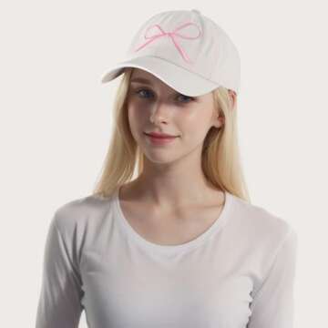 Baseball Cap Women - Unstructured Classic Adjustable Strap Cotton Twill Hat Embroidered