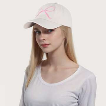 Baseball Cap Women - Unstructured Classic Adjustable Strap Cotton Twill Hat Embroidered