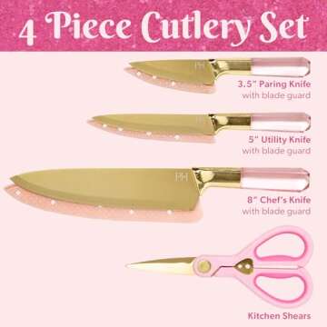 Paris Hilton Glam Stainless Steel Knife Set - 4 Pieces