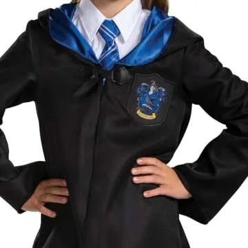 Disguise Harry Potter Ravenclaw Robe, Official Wizarding World Costume Robes, Classic Kids Size Dress Up Accessory, Child Size Medium (7-8), Black & Blue