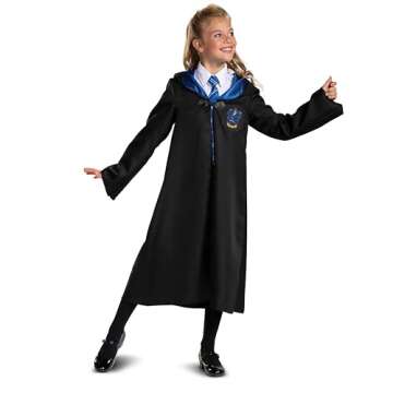 Disguise Harry Potter Ravenclaw Robe, Official Wizarding World Costume Robes, Classic Kids Size Dress Up Accessory, Child Size Medium (7-8), Black & Blue