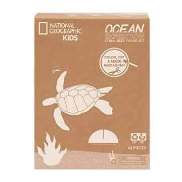 National Geographic Kids Tub of Realistic Sea Animal Toy Figures, Recycled Packaging, Storage Container, Kids Toys for Ages 3 Up, Amazon Exclusive