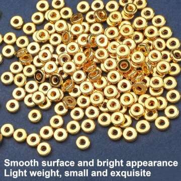 1500 Gold Flat Spacer Beads for DIY Jewelry Making