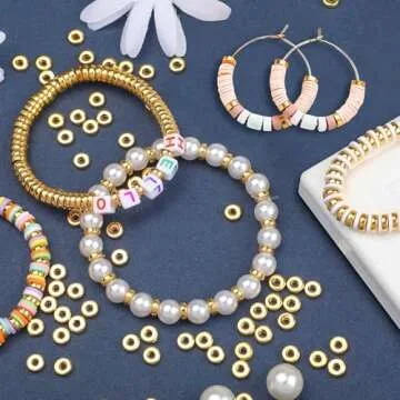 1500 Gold Flat Spacer Beads for DIY Jewelry Making
