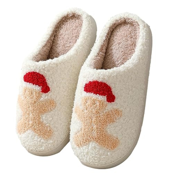 Cozy Gingerbread Man Christmas Slippers - Perfect Gifts for Warm Feet!