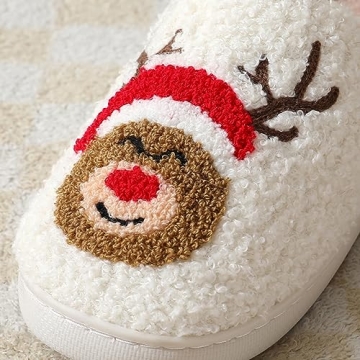 Cute Christmas Slippers with Gingerbread Design for All