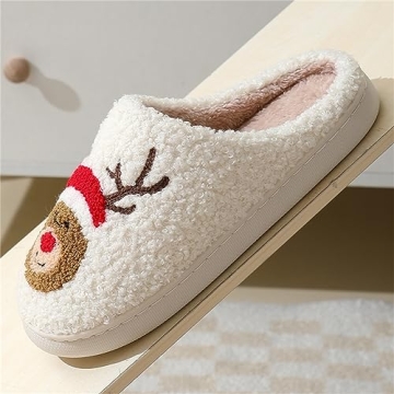 Cute Christmas Slippers with Gingerbread Design for All