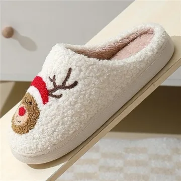 Cute Christmas Slippers with Gingerbread Design for All